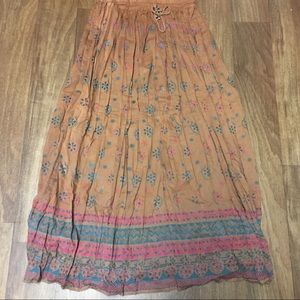 Cotton Floral boho Maxi Skirt (free with bundle)